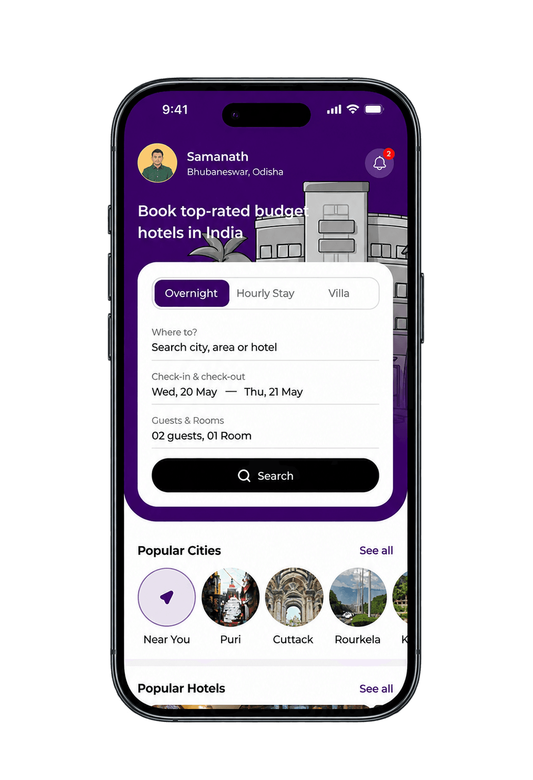 Huts4u mobile app preview